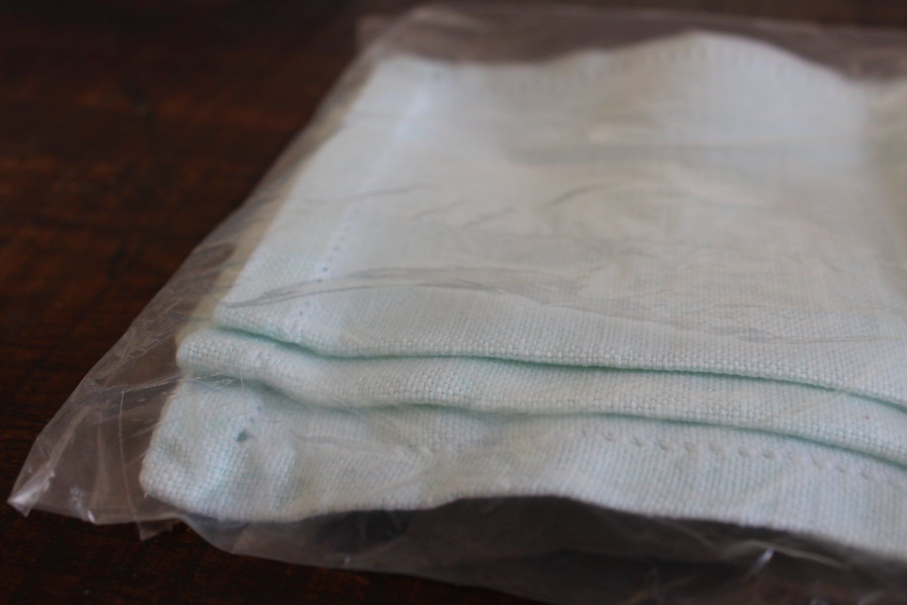 Servietten: 4 serviettes lin vert d'eau – Neu und originalverpackt aus Morges von Vintage_Only 1