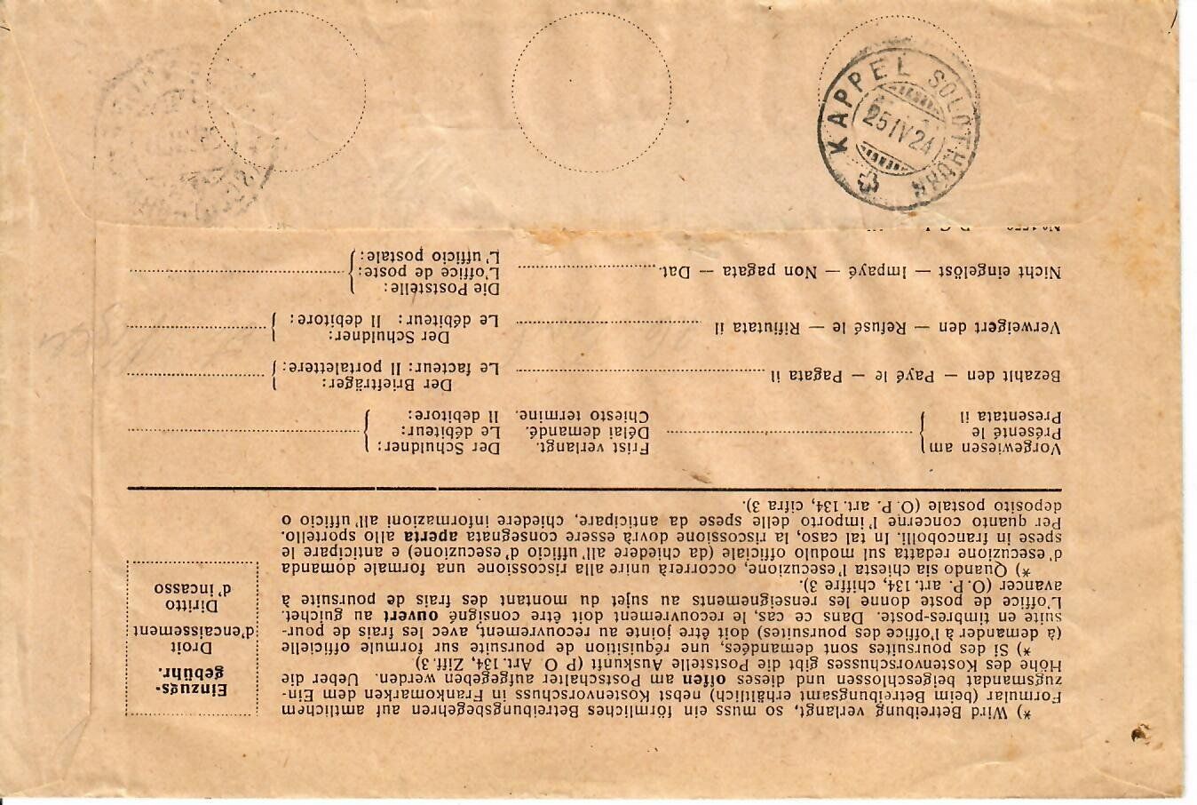 Tutti i francobolli: R - Hägendorf - Kappel SO 1924 – Usato da Hochdorf venduto da Ziegel-16 1