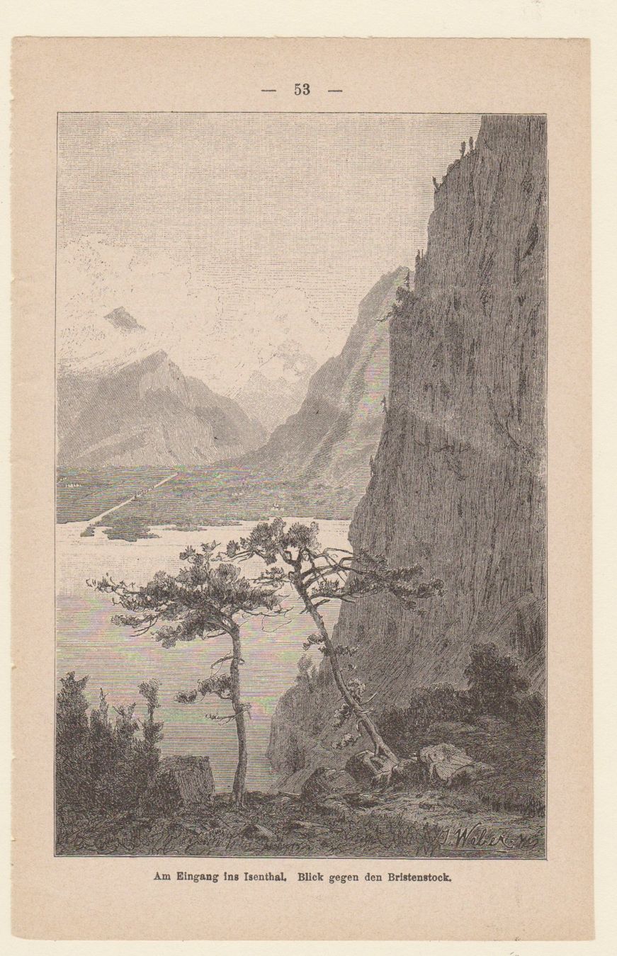 Foto & Immagini: Isenthal  UR   -   altes Bild (Xylographie) – Usato da Vitznau venduto da Mina60