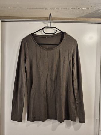 H&M Langarmshirt, militärgrün, Grösse M
