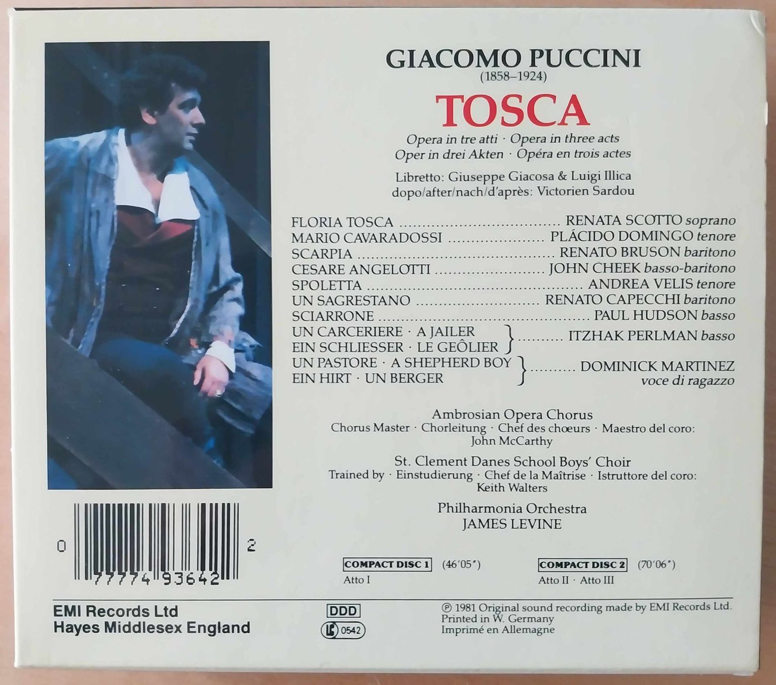 CD: Puccini - Tosca - James Levine – Usato da Seuzach venduto da wie_c66v 1