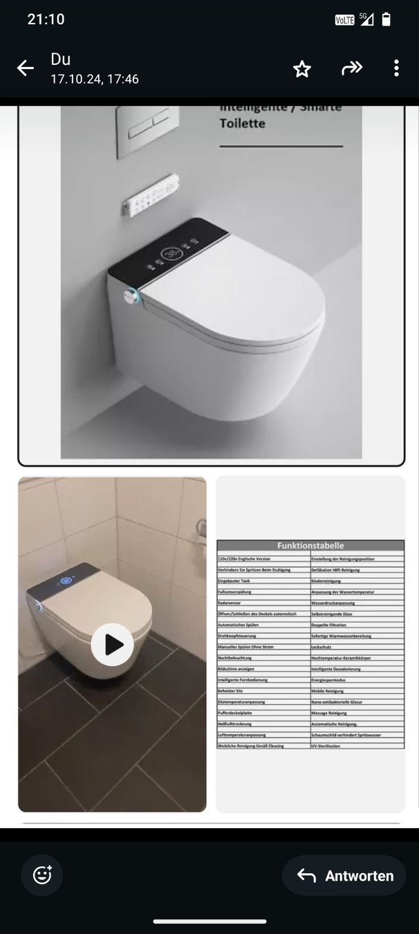 WC: Dusch WC mit vielen Funktionen inkl Wassertank – Nuovo (secondo la descrizione) da Saules BE venduto da zemco 1