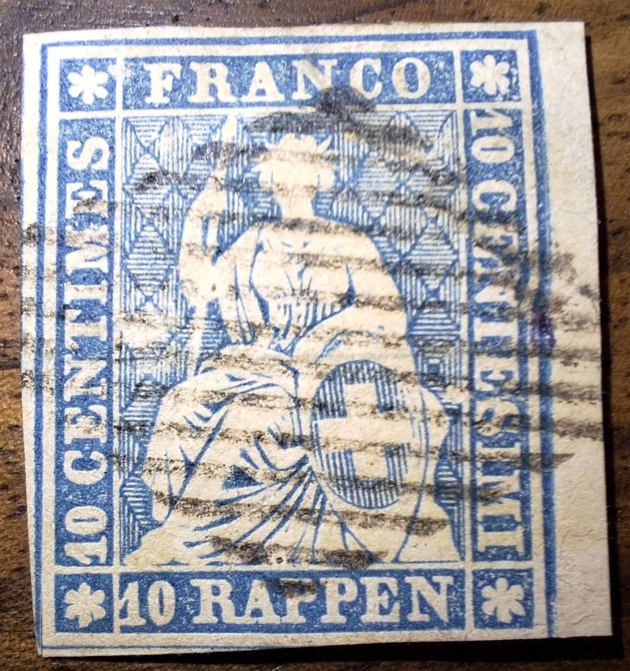 Tutti i francobolli: Strubel 23B Kat. 160 mit Bogenrand – Usato da Balgach venduto da SIMEON27