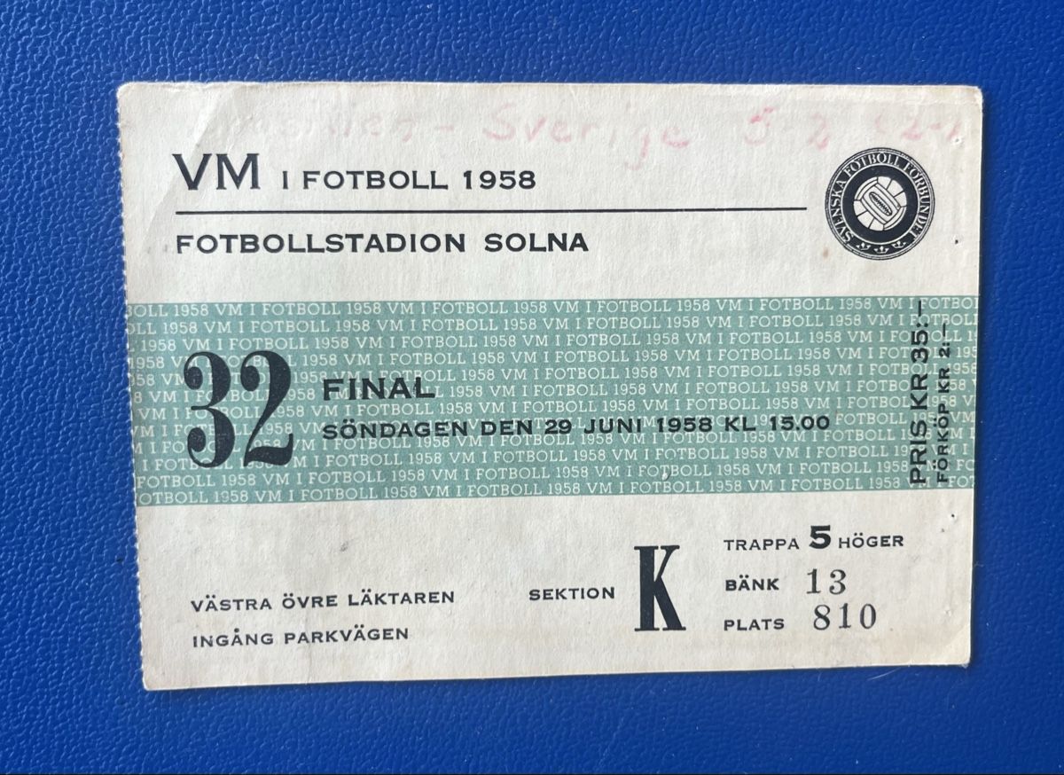 Biglietti: FUSSBALL WM 1958 FINAL TICKET – Usato da Münchenstein venduto da tschepo64