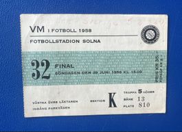FUSSBALL WM 1958 FINAL TICKET