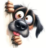 Lustiger Sticker mit Hund