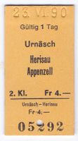 Billette Urnäsch - Herisau - Appenzell