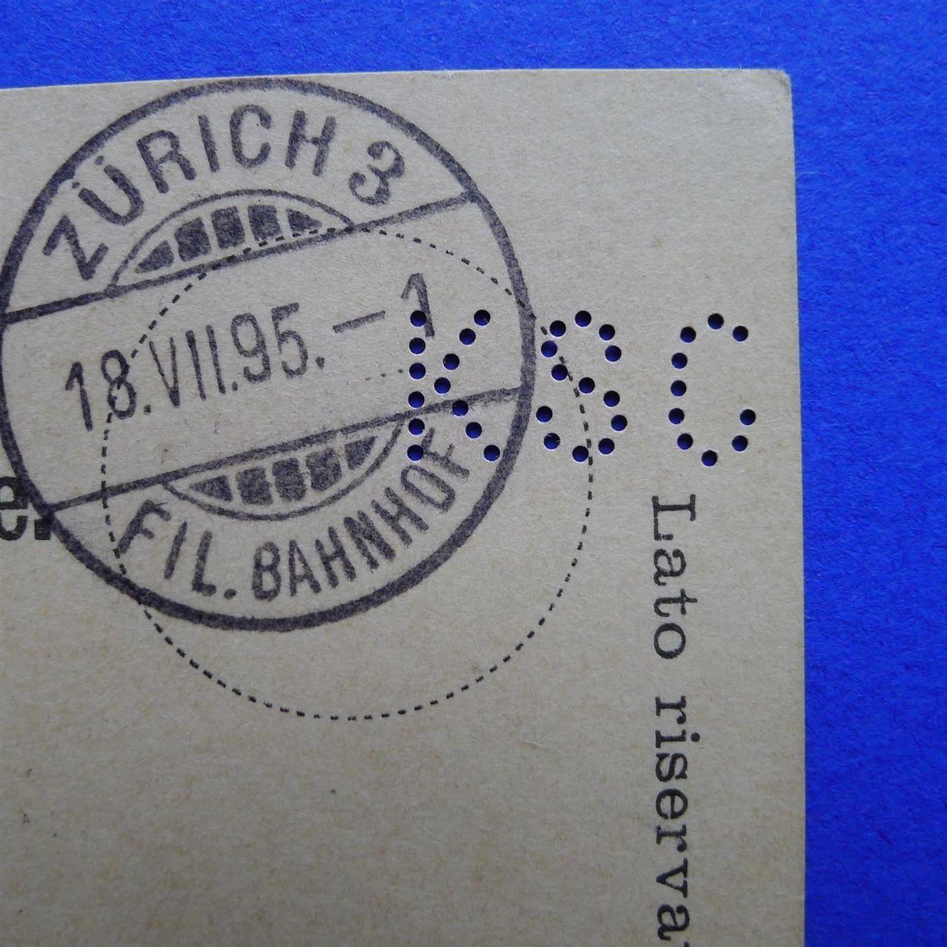 Tutti i francobolli: POSTKARTE MIT PERFIN! SELTEN! – Usato da Ebikon venduto da SilvioFreund 1