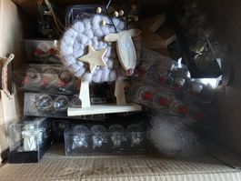 Lagerauflösung.Weihnachtsdeko Set Figuren Sterne Kerzen usw