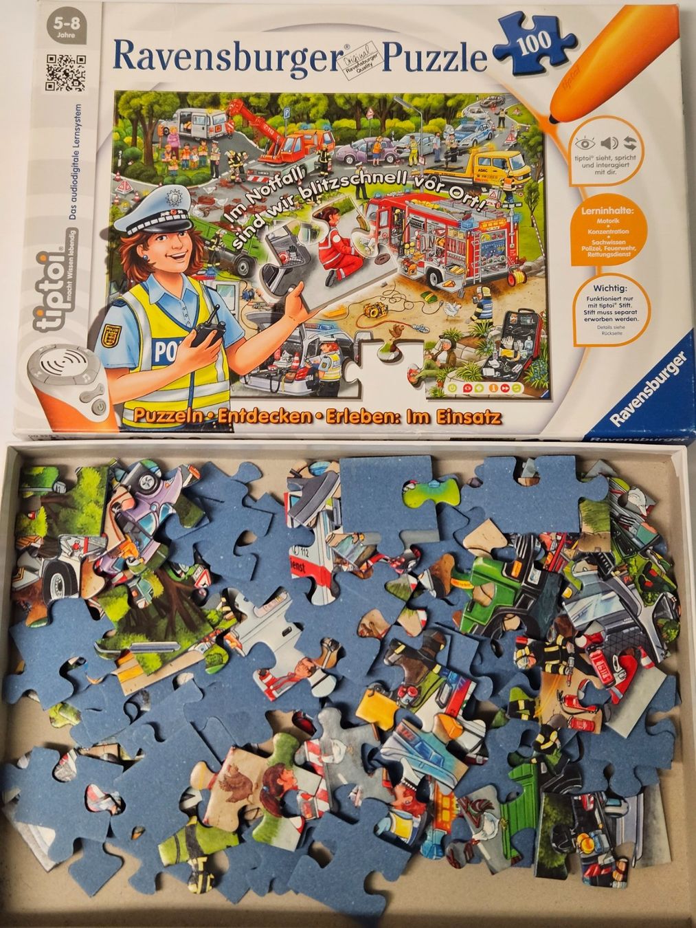 Ravensburger Puzzles: Tiptoi Puzzle / Polizei Notfall Rettung/ 100 Teile / #WT18 – Gebraucht aus Oberdorf BL von BaldenEagle 1