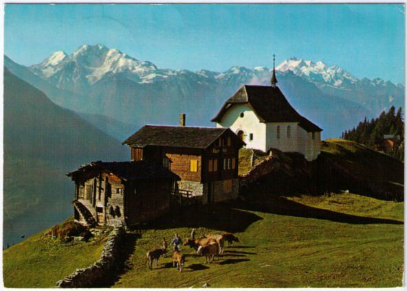 Cartes postales: Bettmeralp mit Fletschorn & Dom – D'occasion à Binningen par Mountainrider