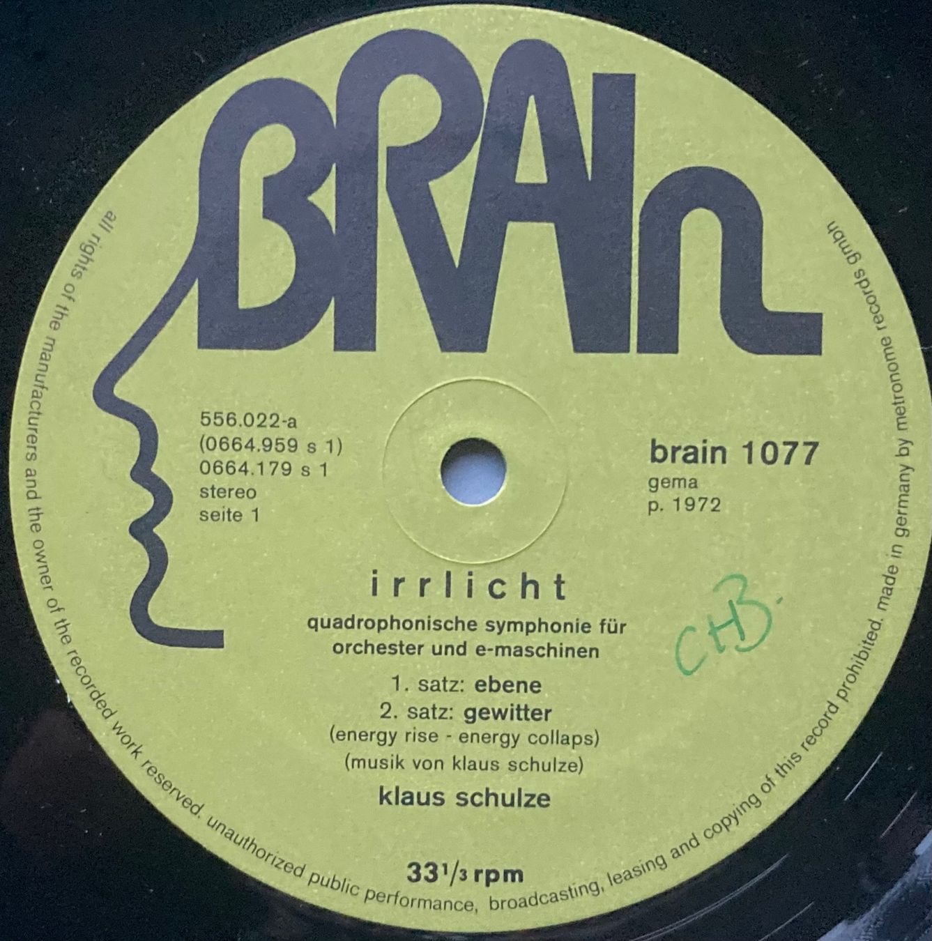 Dischi in vinile: KLAUS SCHULZE - IRRLICHT – Usato da Poliez-Pittet venduto da Newtown-Records 2