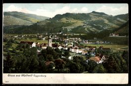AK Wattwil / Toggenburg, Gesamtansicht über den Ort mit Umge