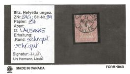 Strubeli 15Rp  Lausanne  Zu#24G / SB#24B4  (Befund Hermann)