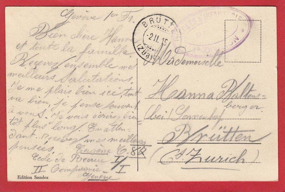 Cartoline postali: LES CASERNES DE GENÈVE – Usato da Grüningen venduto da Kartenlaube 1