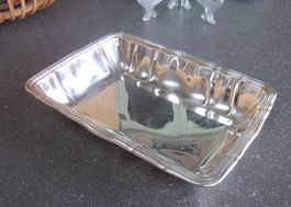 Versilberte rechteckige Schale/Platte, Marke Boden "B.K.W."