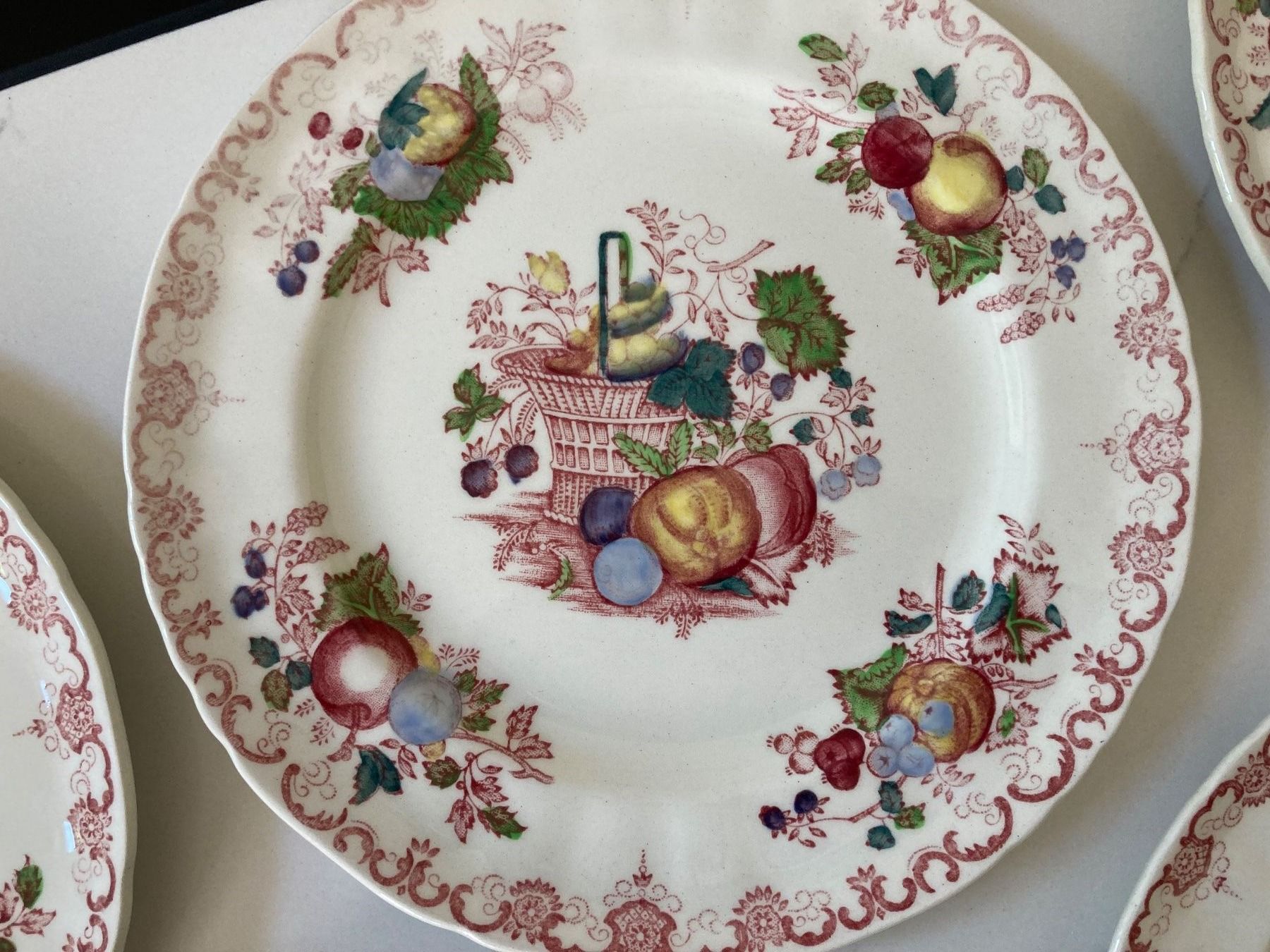 Set di piatti: WUNDERBARE MASON'S TELLER "Fruit Basket", 6 STK, ANTIK – Usato da Zürich venduto da kostbares 1