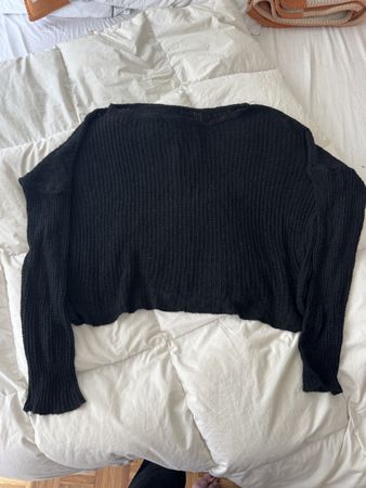 Brandy Melville Pull-over noir maille T.U. coton viscose