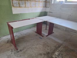 Lista Pultisch L-Form dunkelrot weiss gebraucht