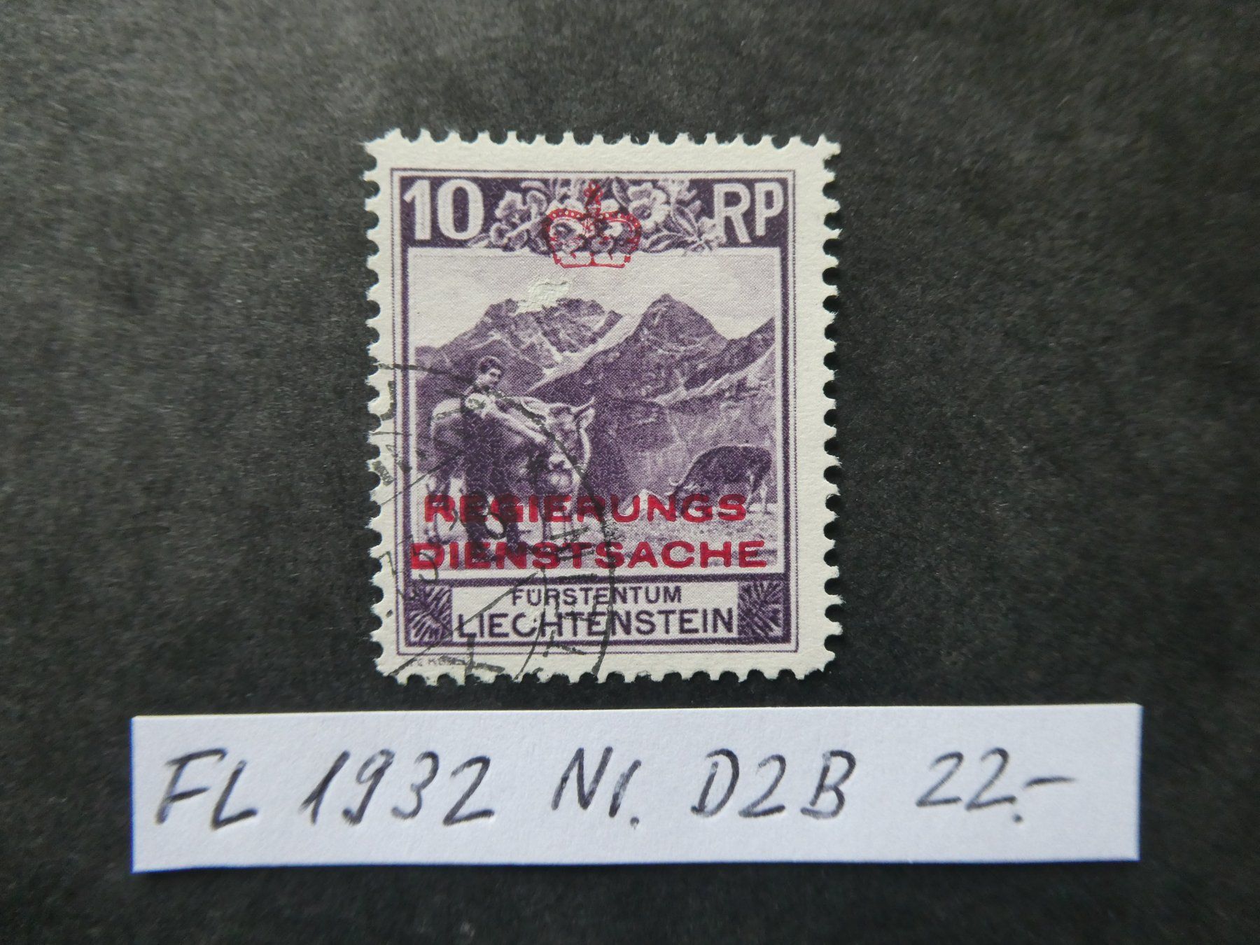 Tutti i francobolli: FL 1932 Nr. D2B gestempelt – Usato da Lausen venduto da Herbamare01