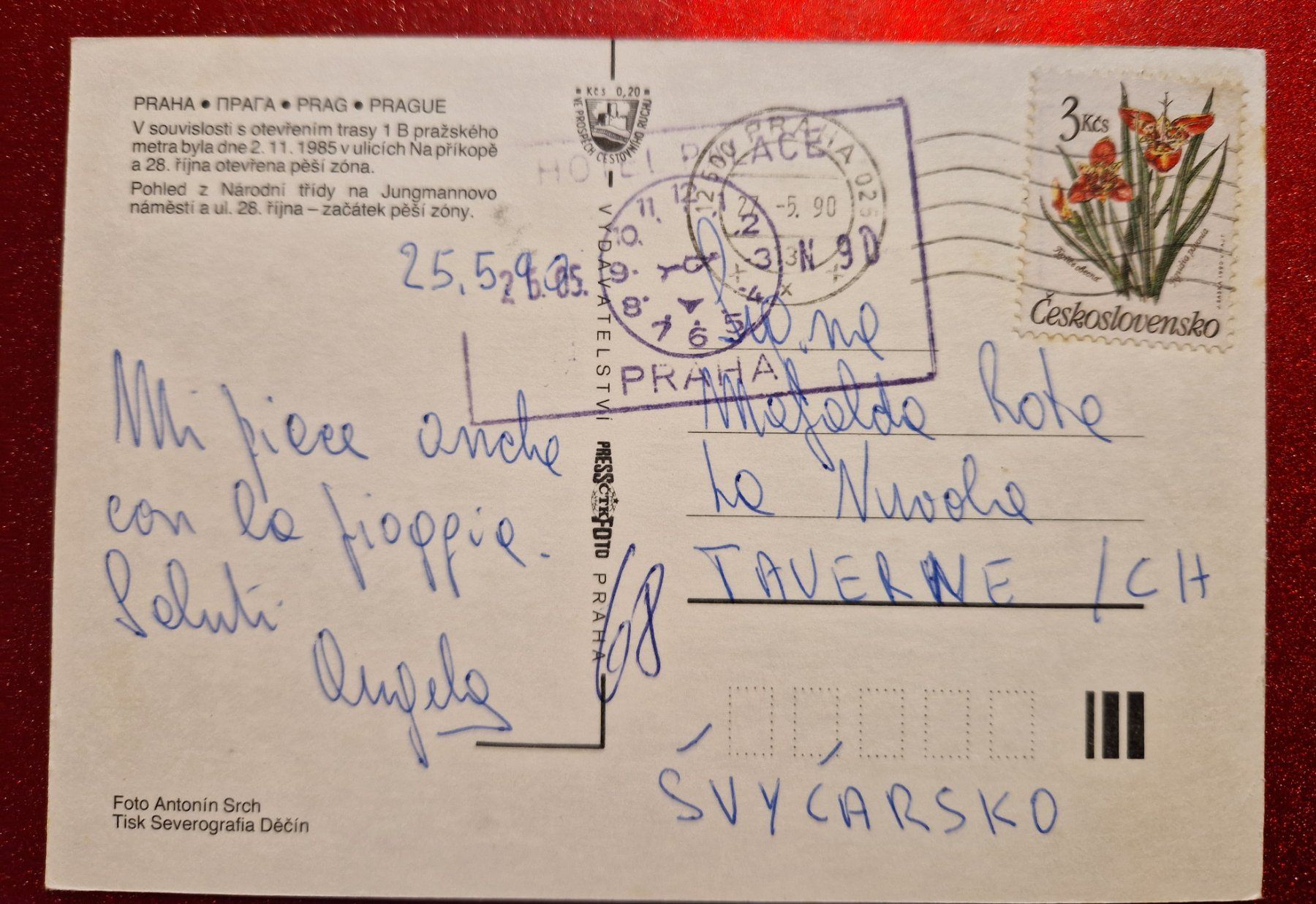 Cartoline postali: Praha Prag 1990 – Usato da Melchnau venduto da Arthurius 1