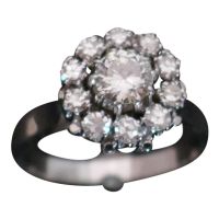 Bague Marguerite Ancienne en Or Blanc 18 Carats – Diamants