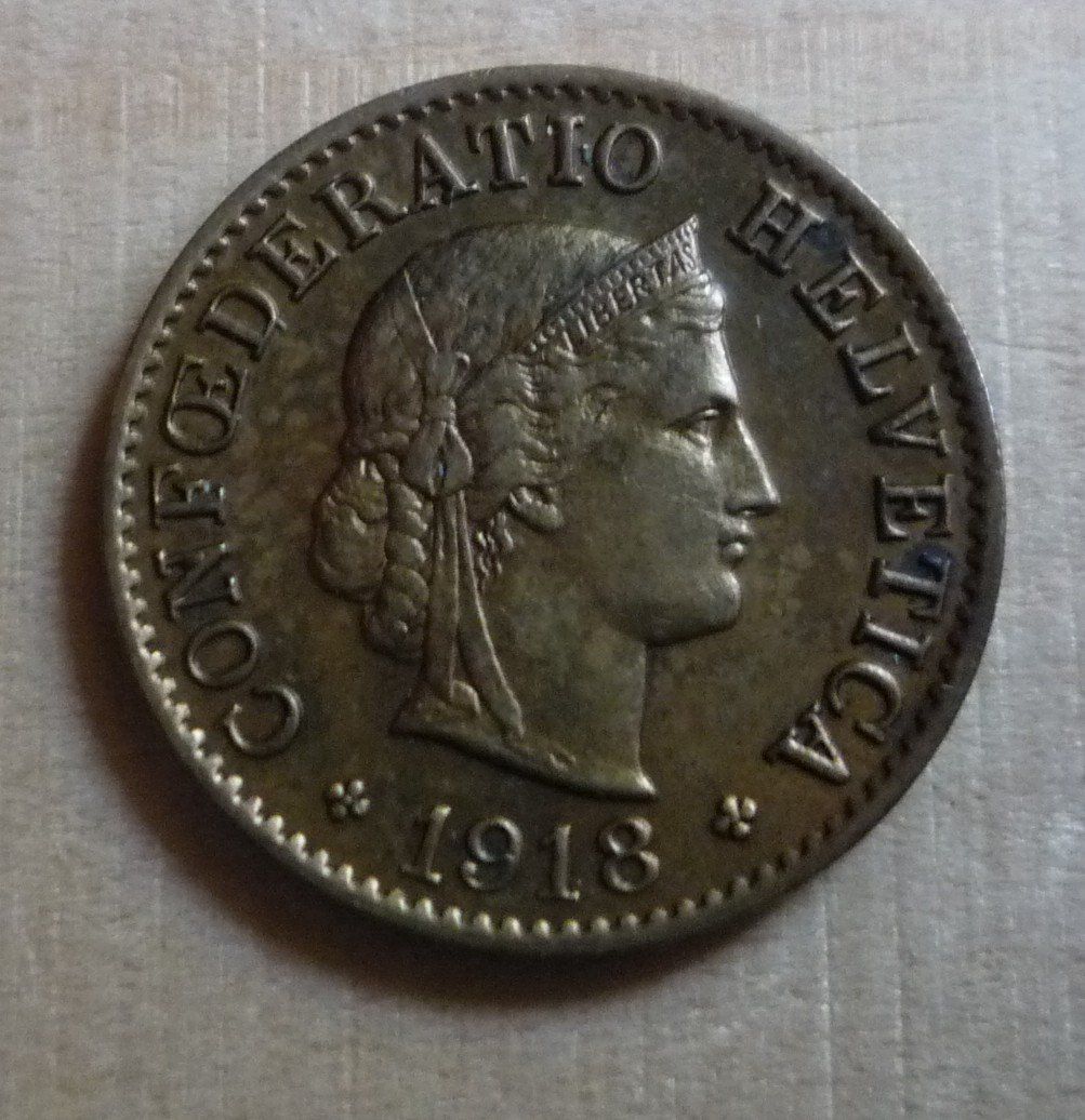 Tutti le monete: 2 x 5 Rappen 1918, ss, ME – Usato da Rieden SG venduto da Sammelfreund