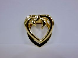 Vintage Halstuchclip Foulardclip Clip Schalhalter Herz Gold