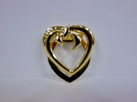 Vintage Halstuchclip Foulardclip Clip Schalhalter Herz Gold