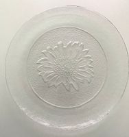 Glasi Glasplatte mit Sonnenblume, neuwertig Ø 26x2cm NP 59.-