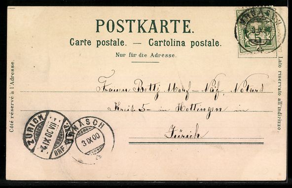 Cartoline postali: Litho Appenzell, Schloss, Kirche und Ort – Usato da Berlin venduto da bartko-reher 1