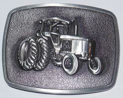 Metall Gürtelschnalle Tractor silberfarbig