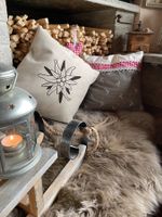 Dekokissen Edelweiss beige mit Füllkissen