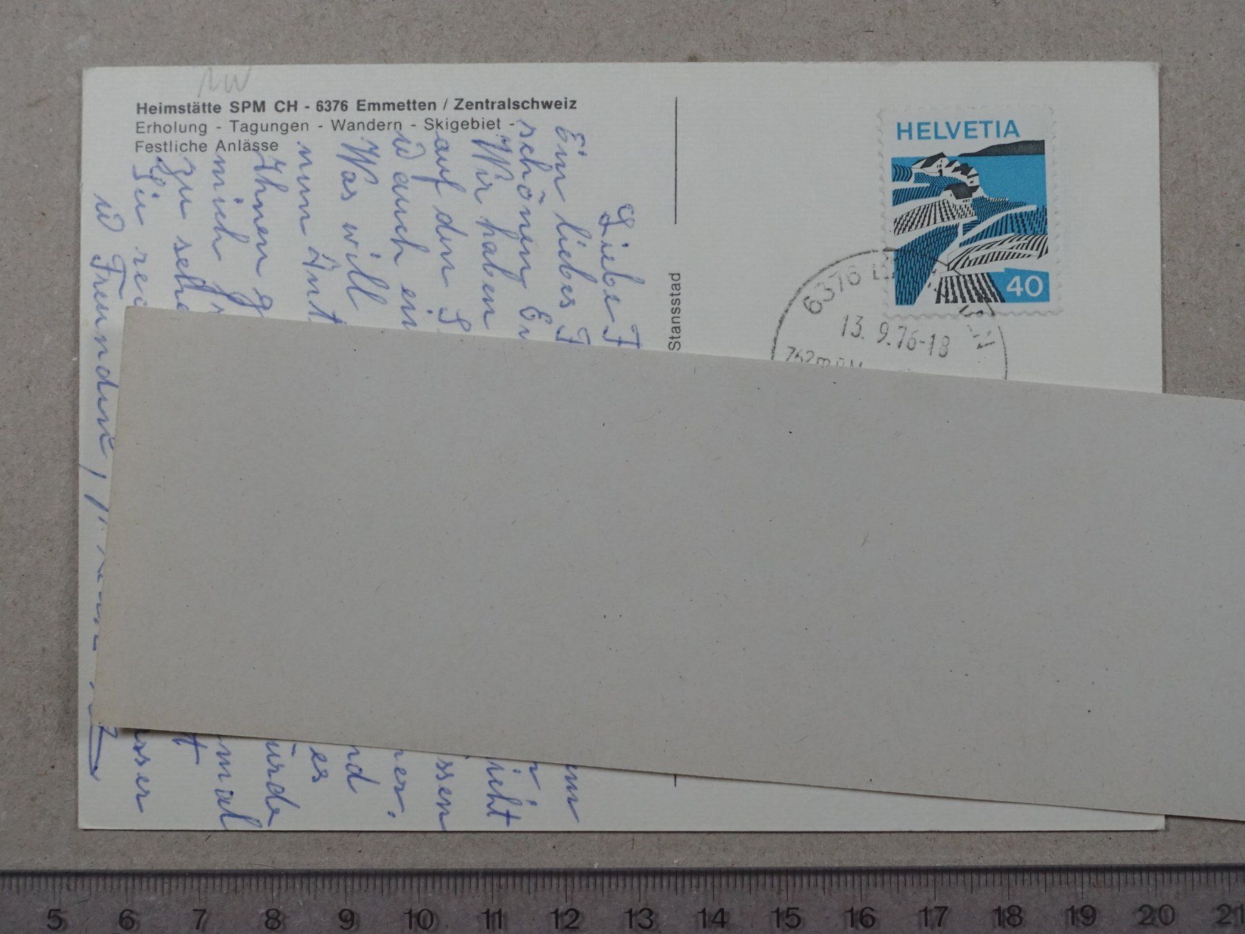 Cartoline postali: Emmetten, Heimstätte SPM, 1976 – Usato da Lenzburg venduto da fh1 1
