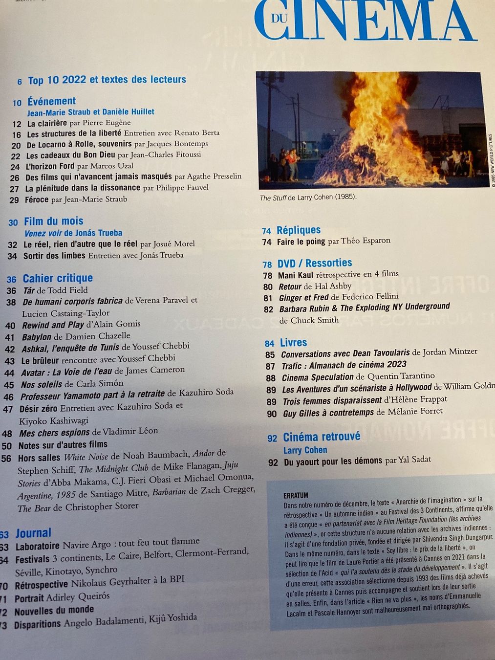 Riviste & Magazine: Cahiers du Cinéma Janvier 2023 - 794 – Usato da Le Brassus venduto da cinema13 1