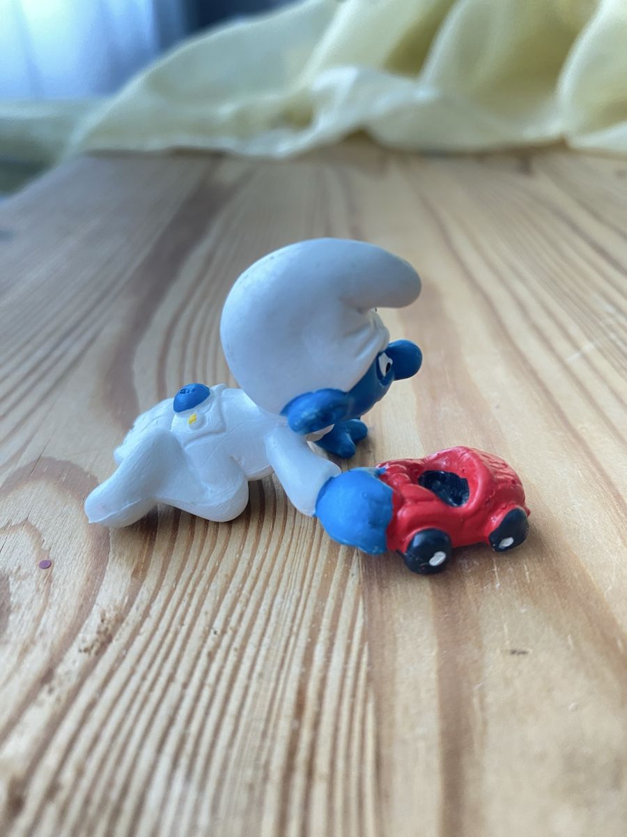Schleich Statuette: Schlumpf Baby mit Auto – Usato da Fehraltorf venduto da Marian4 1