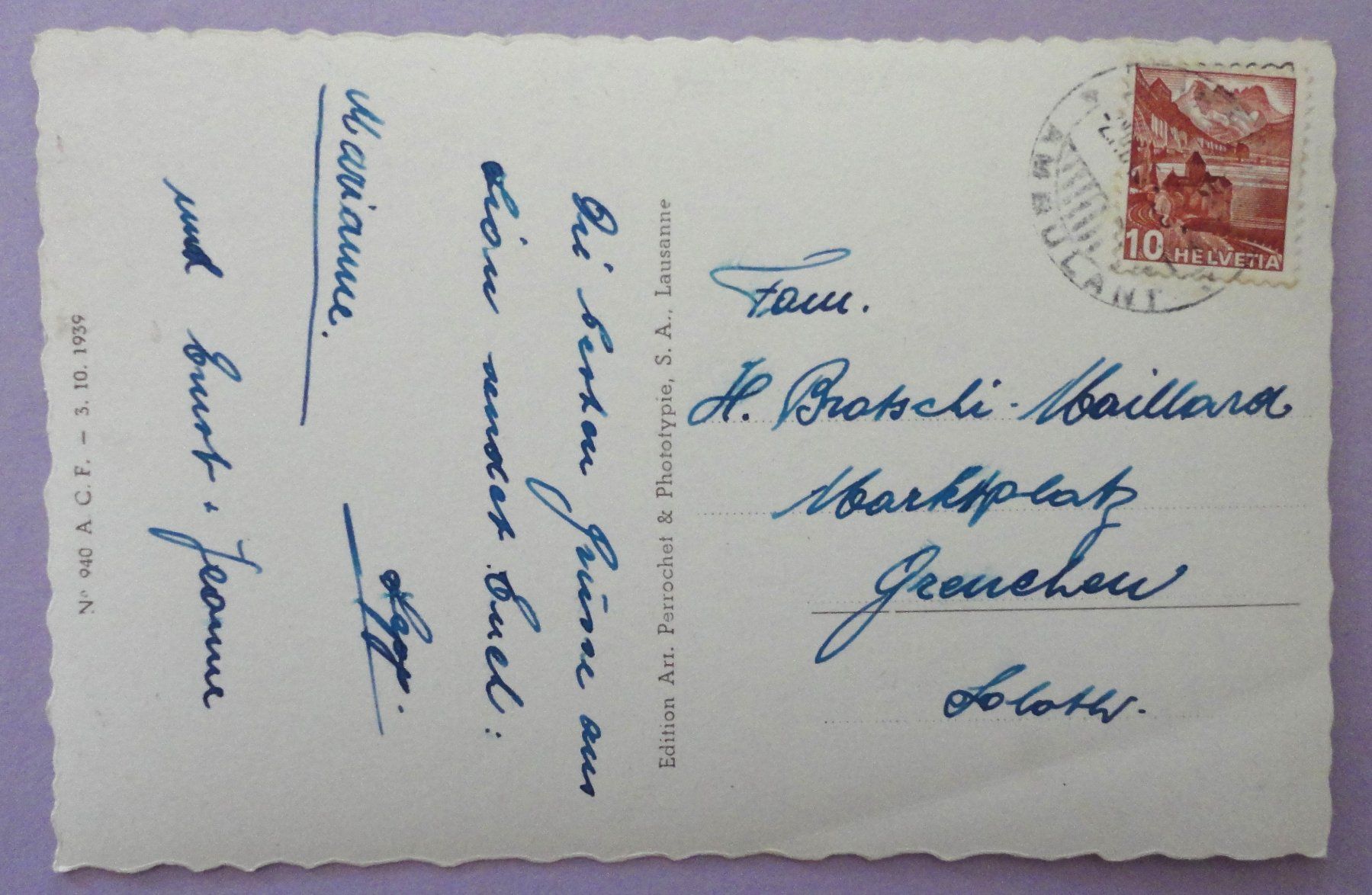 Cartes postales: Sion et Le Tourbillon – Défectueux à Fétigny par Billy2miny 1