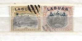 Labuan (Bornéo) 1897  avec Postage au lieu de Postal