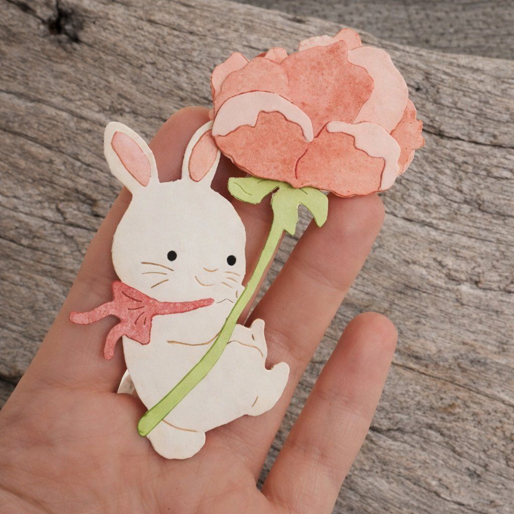 Schablonen: Neues Set Stanzschablonen  Hase mit Blume – Neu und originalverpackt aus Effretikon von wenuss 2