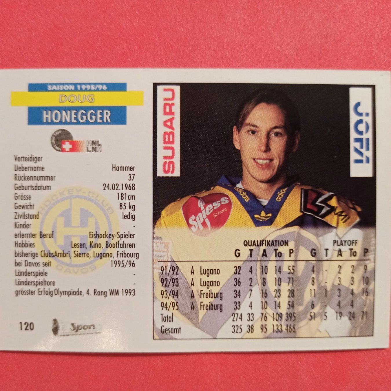 Sammelbilder & Trading cards: Doug Honegger - HCD - 1995/96 – Gebraucht aus Dübendorf von kb86_MOVIE 1
