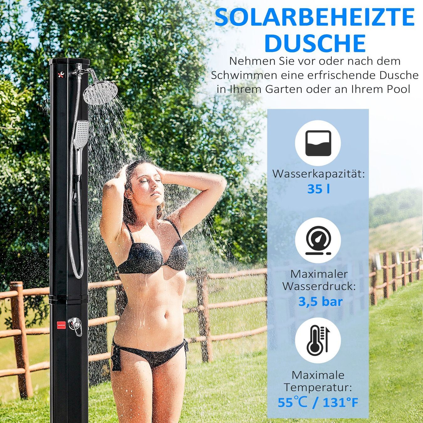 Schwimmbad: Solardusche 35 Liter 0-55°C schwarz – Neu und originalverpackt aus Bottighofen von zaap 1