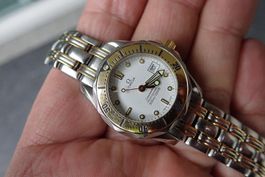 🇨🇭DAMENUHR OMEGA SEAMASTER STAHL/GOLD QUARTZ 300METER🇨🇭