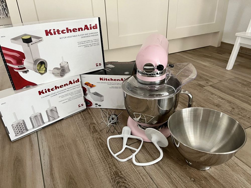 Kitchenaid 5KSM150 mit viel Zubehör rosa | Kaufen auf Ricardo
