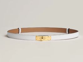 Orig. Hermes Kelly 18 Gürtel Weiss rosé gold neu, NP 1050