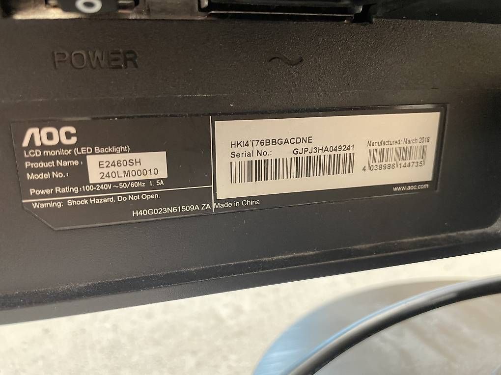 Monitor: Monitor AOC E2460SH – Usato da Zürich venduto da ozan21 3