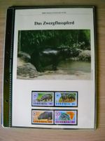 WWF Zwergflusspferd Dokument mit Briefmarken