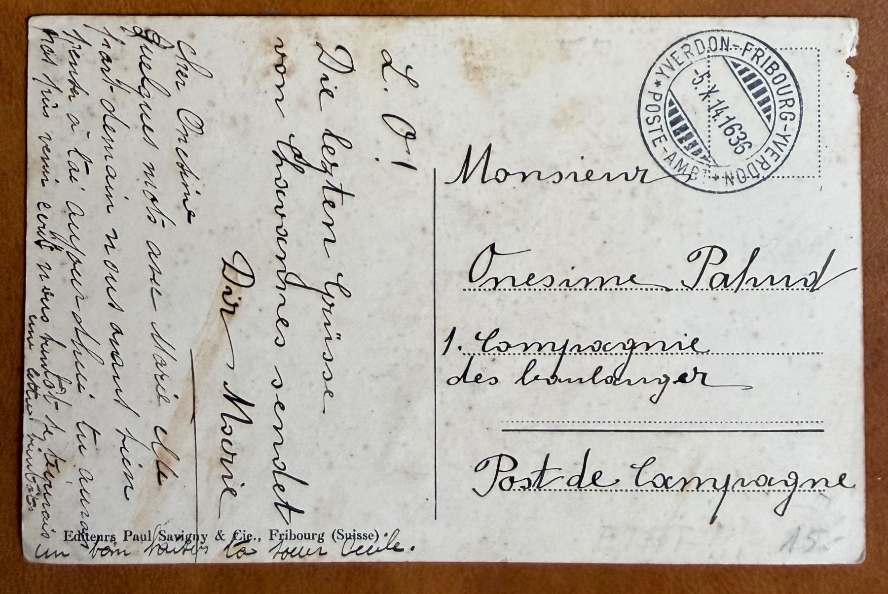 Cartoline postali: Chavannes-Le-Chêne - 1914 – Usato da Lutry venduto da Ediego 1