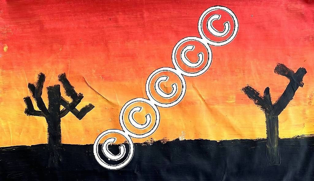 Dipinti: Bild Feuerhimmel  Originalmalerei – Nuovo e nell'imballaggio originale da Goldau venduto da bennschi