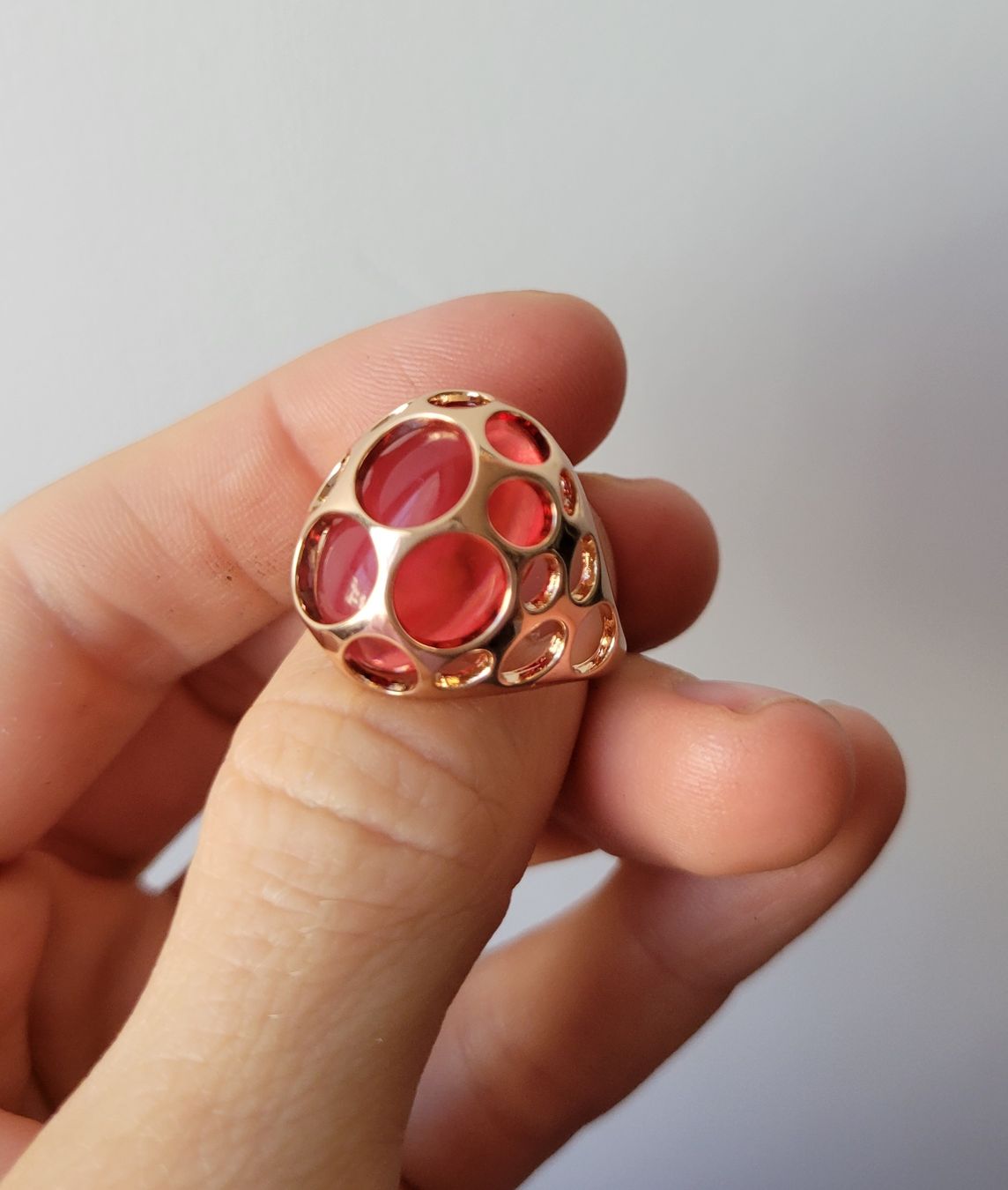 Anelli: Bague Statement — Plaqué Or & Pierre Rouge – Nuovo (secondo la descrizione) da Bernex venduto da Dariafr 3