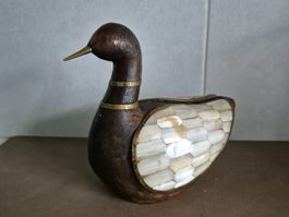 Canard décoratiion vintage en bois et nacre !